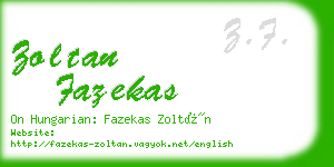 zoltan fazekas business card